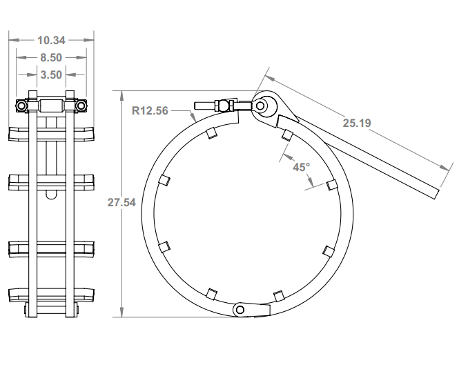 20pcs/lot Ceremony Rolling 1.2cm/1cm Rotation clamp Fastener hook and line  Fishing Steel Pipe